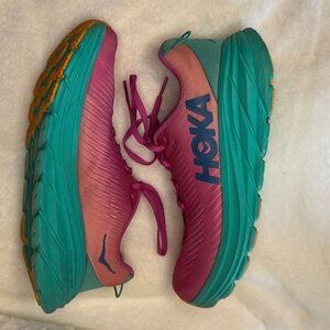 Hoka Women's Vibrant Pink and Teal Athletic Shoes